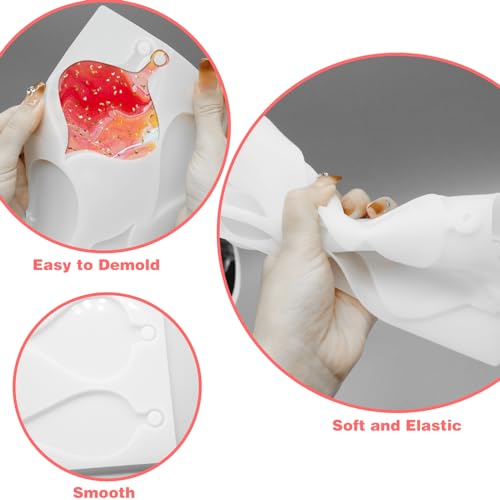 2Pcs Christmas Resin Rolds Silicone Epoxy Molds, Christmas Silicone Molds Ornament Molds for Epoxy Resin, 12 Different Shapes Epoxy Resin Molds with CANIPHA