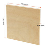 SINJEUN 30 Pack 4 Inch Unfinished Wood Square, 1/4 Inch Thick Wood Discs Blank Wood Square, Wooden Cutouts for Crafts, DIY Projects, Door Hangers, SINJEUN