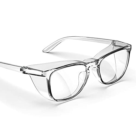 MORK&SUKY Safety Glasses, Stylish Goggles With No Fog Lense,Perfect Alternatives To Regular Protective Eyewear For Health Care Workers. (Transparent) MORK&SUKY
