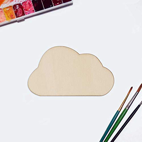 Creaides 20pcs Wooden Cloud Shaped Cutouts Crafts Unfinished Wood Ornaments Gift Tag for DIY Project Wedding Birthday Christmas Party Decorations