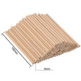 BFDYY Unfinished Natural Wood Craft Dowel Rods 100 Pack(Wood Color-6 x 1/4 Inch) EBOOT