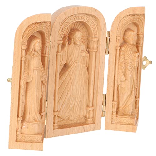 VOSAREA Religious Ornaments Household Wood Crafts Wooden - WoodArtSupply