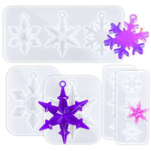 NiArt DIY Epoxy Resin Casting Silicone Mold 11 Snowflake Handmade Art Craft Christmas Tree Ornament Necklace Earring Jewelry Pendant Keychain Holiday