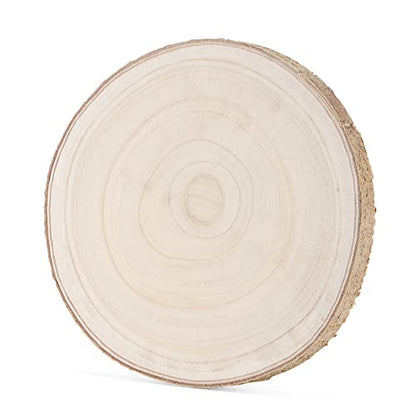 LEXININ 10 Pack 7-8 Inches Natural Round Wood Slices, Unfinished Rustic Wood Slices, Large Wooden Circles for Weddings, Table Centerpieces, Crafts, - WoodArtSupply