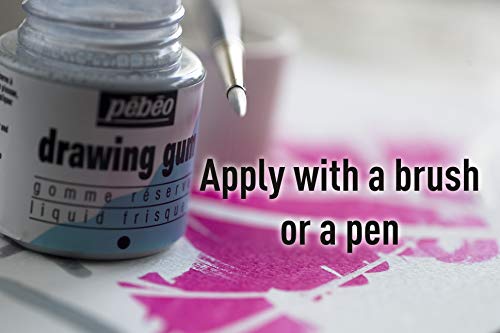 Pebeo Easy Peel Liquid Latex Masking Fluid - Drawing Gum - Dries Quickly - For Ink - Watercolor - Gouache Painting & Illustration - Fine Arts & Pebeo