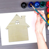 20pcs Unfinished House Wood Cut Out House Wood DIY Crafts Cutouts Blank Wooden House Shaped Hanging Ornaments JEKEJIAJIU
