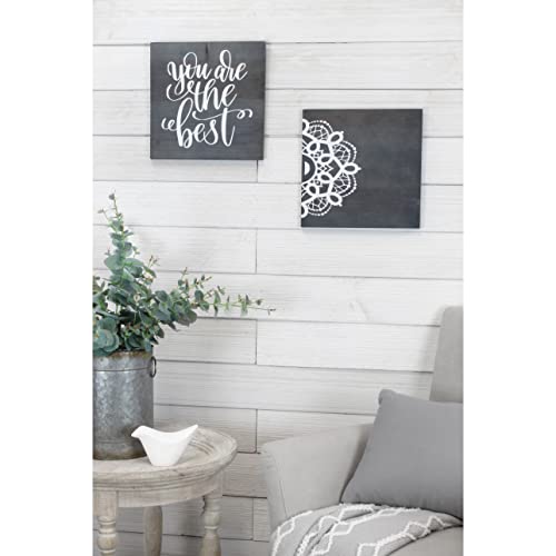 Cornucopia Blank Wood Plaques (2-Pack), Gray Washed Fir Wooden Sign for DIY Crafts 12x12 Inch
