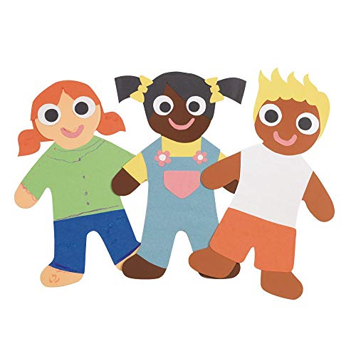 Colorations Multicultural Big People Shapes Set of 24, Multicultural Glossy Card, Skin Color Paper, Kids Around The World, Cardboard People, People - WoodArtSupply