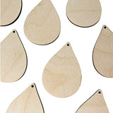ALL SIZES BULK (12pc to 100pc) Unfinished Wood Laser Cutout Solid Wide Teardrop Dangle Earring Jewelry Blanks Shape Crafts Made in Texas Texan Wood Crafts