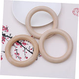 VOSAREA 20 Pcs Unfinished Wooden Rings Wood Craft Pendant Ring Unfinished Smooth Wooden Ring Wooden Rings for Macrame Wooden Circle Crib Toys Curtain VOSAREA