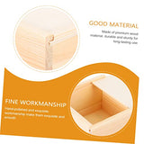 Abaodam 4 Pcs Wooden Storage Box Unfinished Square Jewelry Container Bracelet Stand Ring Holder Wood Crafts Basket Storage Bins Wooden Stand Souvenir Abaodam