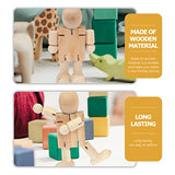 Kisangel 4pcs Wooden Robot Kids Wooden Toys Arts and Crafts for Unfinished Bodies Joint Figure Wooden Doll Adjustable Wooden Figure Paintable Wooden Kisangel