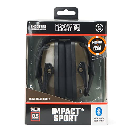 Honeywell Ademco Howard Leight Impact Sport Bluetooth 5.0 Electronic Shooting Earmuff (R-02548) Od Green HOWARD LEIGHT
