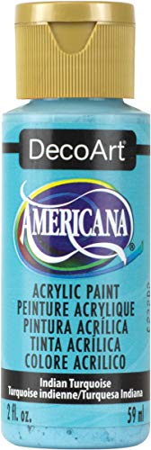 DecoArt Americana Acrylic Paint, 2-Ounce, Indian Turquoise - WoodArtSupply