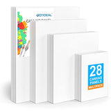 GOTIDEAL Canvas Boards for Painting Multi Pack, Primed 5x7", 8x10", 9x12", 11x14" Set of 28, White Blank Canvas Panel- 100% Cotton Artist Canvases GOTIDEAL