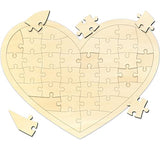 Blank Puzzle Heart Shape with 40 Pieces, Blank Heart Wooden Jigsaw Puzzle with Puzzle Tray for Crafts & DIY, Custom Puzzle 11.2x8.4 Inches 1 Pack MoinKidz