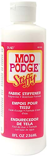 Mod Podge Plaid Stiffy Fabric Stiffener (8-Ounce), 1550, White - WoodArtSupply