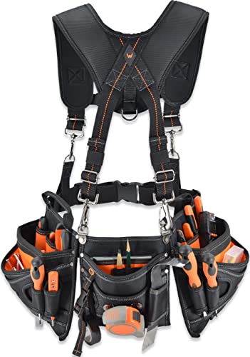 Tool belt with suspenders, Tool belt suspenders for men, Tool belts for men construction, Tool belt pouches, Framer tool belt with suspenders, WELKINLAND