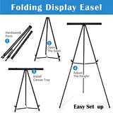 Falling in Art Aluminum Flip Chart Display Easel Stand with Adjustable Floor for Boardroom, Whiteboard, Paper Pads, Signage, 63 1/2'' High, Black,2 Falling in Art