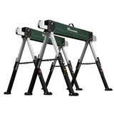YITAHOME Saw Horses 2 Pack Folding, 8 Speed Adjustable Legs Sawhorse Stand, 4 x 4 Metal Top, Heavy Duty Pro Bench for Woodworking, Carpenters, YITAHOME