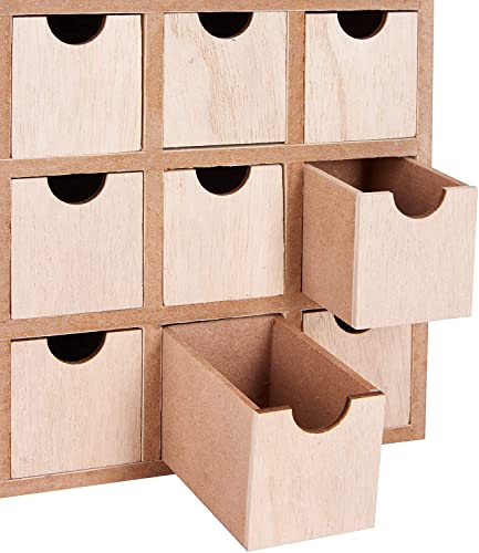 BRUBAKER Wooden Advent Calendar to Fill with 24 Drawers - DIY Unfinished Christmas Calendar for Painting, Crafting and Self-Design - Christmas House BRUBAKER