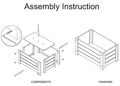 Avera Products | Raised Garden Bed | Rectangle Wood Planter Box | The Perfect Wooden Flower Box | 19" x 9.5" x 8.5" | Great Small Vegetable or Herb Avera Products