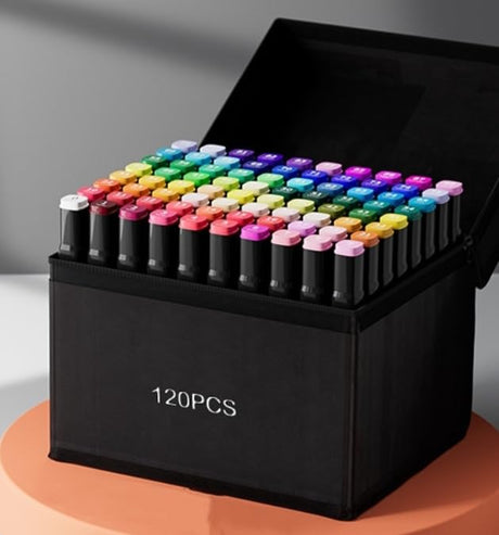 RBINITION 120 Colors Dual Tips Art Markers Set, Alcohol Markers Pens, Alcohol Based Markers for Adult Kids Coloring Drawing Sketching Card Making RBINITION