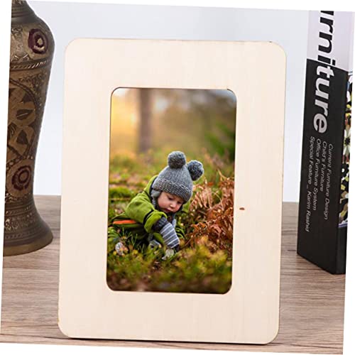 Kisangel 8 pcs DIY wooden photo frame table top photo frame blank wood picture frame wooden painting crafts for kids unfinished wood picture frames Kisangel