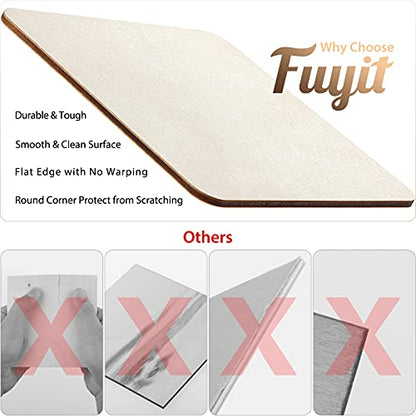 Fuyit Unfinished Wood Pieces, 50Pcs 6 x 6 Inch Blank Natural Wood Square Wooden Cutouts Board for DIY Crafts Painting, Scrabble Tiles, Coasters,