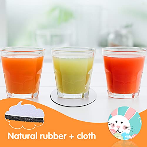 Round Sublimation Blank Coasters, Circle Cup Mat, Heat Transfer Rubber Coaster, Heat Press Cup Coaster, 4 Inches (16 Pieces) Geiserailie