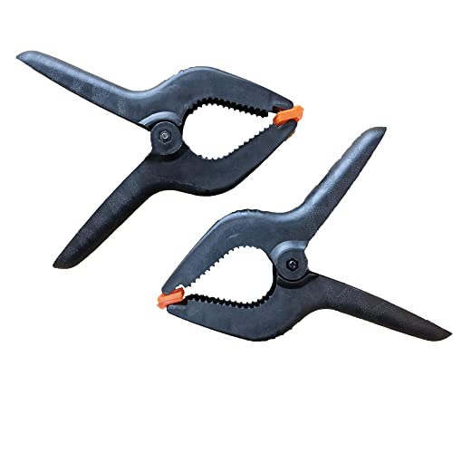 ONDY 2 Pack Of 9” Large Spring Clamps Heavy Duty Nylon Muslin Woodworking Clamps Photo Studio Backdrops Backgrounds Clamps Set, the Jaws Have a ONDY