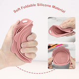 Foldable Silicone Makeup Brush Cleaner Bowl - Etercycle Portable Cleaning Tool for Brushes, Powder Puffs, and Sponges (Pink) Etercycle