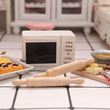 10pcs Wooden Miniature Rolling Pin Doll House Rolling Pole Rolling Pin Models Wood Handle Rolling Pin Mini House Props for Crafts, Doll Houses… Zerodeko