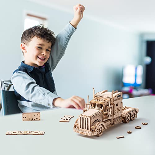 ROKR Model Car Kits Wooden 3D Puzzles Model Building Kits for Adults-Educational Brain Teaser Assembly Model for Adults to Build, Desk Decor/DIY - WoodArtSupply