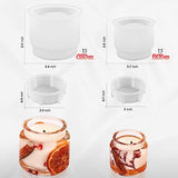 Actvty Jar Silicone Molds, Jar Resin Molds with Lids, 2 Sets of Candle Jar Molds of Different Sizes, Epoxy Resin Casting Molds for DIY Jewelry Actvty