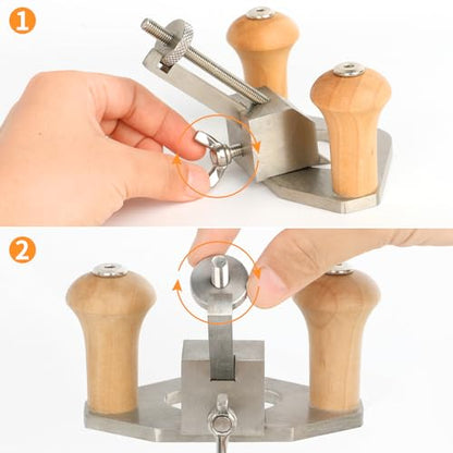 Router Plane, Handheld Woodworking Tool,Adjustable Blade Hand Wood Planer, Stainless Steel Wood Shaver w/Depth Stop, High Configuration Hand Planer