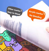 Arhomet White Acrylic Paint Markers, 6 Pack Dual Tip Double-Sided Acrylic Water-Based Paint Pens for Stone, Glass, Ceramic, Easter Egg, Metal, Wood, Arhomet