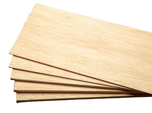 BINOS Balsa Wood Sheets (12" x 4" x 1/4", Pack of 5) Model Grade Hobby Craft Balsa Wood Thin Plank, Perfect for Modeling, Crafts, Hobbies, Laser,