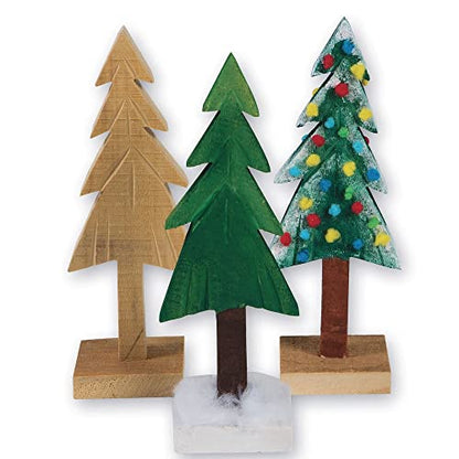 S&S Worldwide Unfinished Wooden Pine Tree, 7-3/4" Height, Pack of 6
