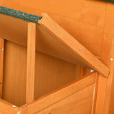 PawHut 118" Extra Large Chicken Coop with Asphalt Roof, Wooden Hen Run with Slide-Out Tray and Nesting Box, Chicken Hutch for 3-6 Chickens, Orange PawHut