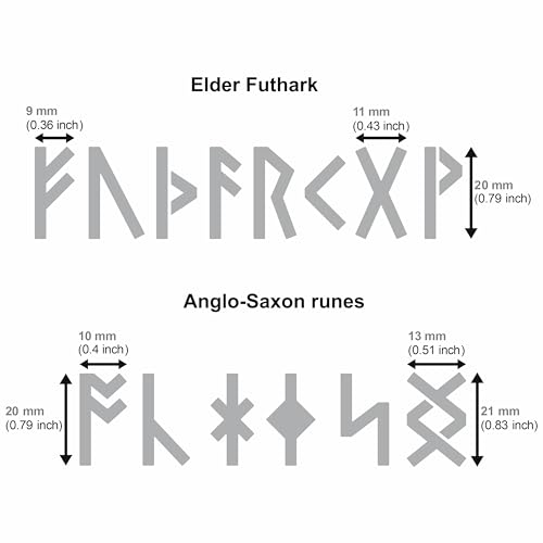 Aleks Melnyk No.483 Metal Stencil, Elder Futhark and Anglo-Saxon Runes 0.8in, Ancient Alphabet, Sigil Magic Alphabet Stencil 1 PC, Template Wood Aleks Melnyk