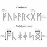 Aleks Melnyk No.483 Metal Stencil, Elder Futhark and Anglo-Saxon Runes 0.8in, Ancient Alphabet, Sigil Magic Alphabet Stencil 1 PC, Template Wood Aleks Melnyk