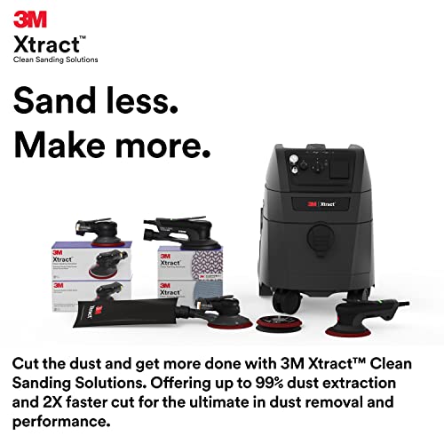 3M Pneumatic Random Orbital Sander - Xtract ROS, 88950, 6 in, Non-Vacuum, 3/16 in Orbit, Lightweight and Comfortable, 12000 RPM, 209W Motor, 3 Speed 3M