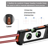 Laser Level Line Tool, 4 in 1 Multipurpose Standard Cross Line Laser Level, 10ft/3M Measure Tape Ruler, 3 Mode Laser Line,3 leveling bubble and Ruler Ayitam