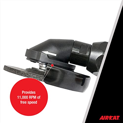 AIRCAT Pneumatic Tools 6340-A: 1.0 HP 4-1/2-Inch Angle Grinder with Spindle Lock 11,000 RPM AIRCAT