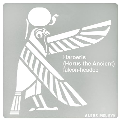 Aleks Melnyk No.443 Metal Stencil, Ancient Egypt, Haroeris, Horus The Ancient, Scarabaeus, Egyptian Religion, Small Stencil, 1 PC, Template for Wood Aleks Melnyk