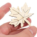 Amosfun 20PCS Wooden Maple Leaves Cutout Wood Slices Hollow Out Wood Pieces Crafts for DIY Crafting Ornament Decoration (Burlywood) Amosfun
