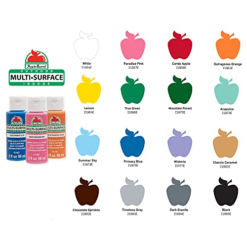 Apple Barrel Multi-Surface Paint Set (2-Ounce), Colors, 32 Fl Oz, 16 Piece Apple Barrel