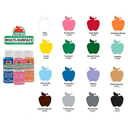 Apple Barrel Multi-Surface Paint Set (2-Ounce), Colors, 32 Fl Oz, 16 Piece