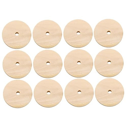 TEHAUX 1 Unfinished Wooden Cutouts Unfinished Wood Discs Unfinished Wood Circle Wood Cutouts for Crafts Circle Wood Chips Circle Wood Cutouts Wooden - WoodArtSupply